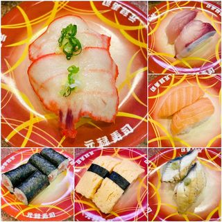 回転寿司6皿(元禄寿司 梅田店)