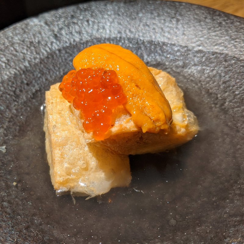 湯葉とウニいくら(割烹酒場 いろり)