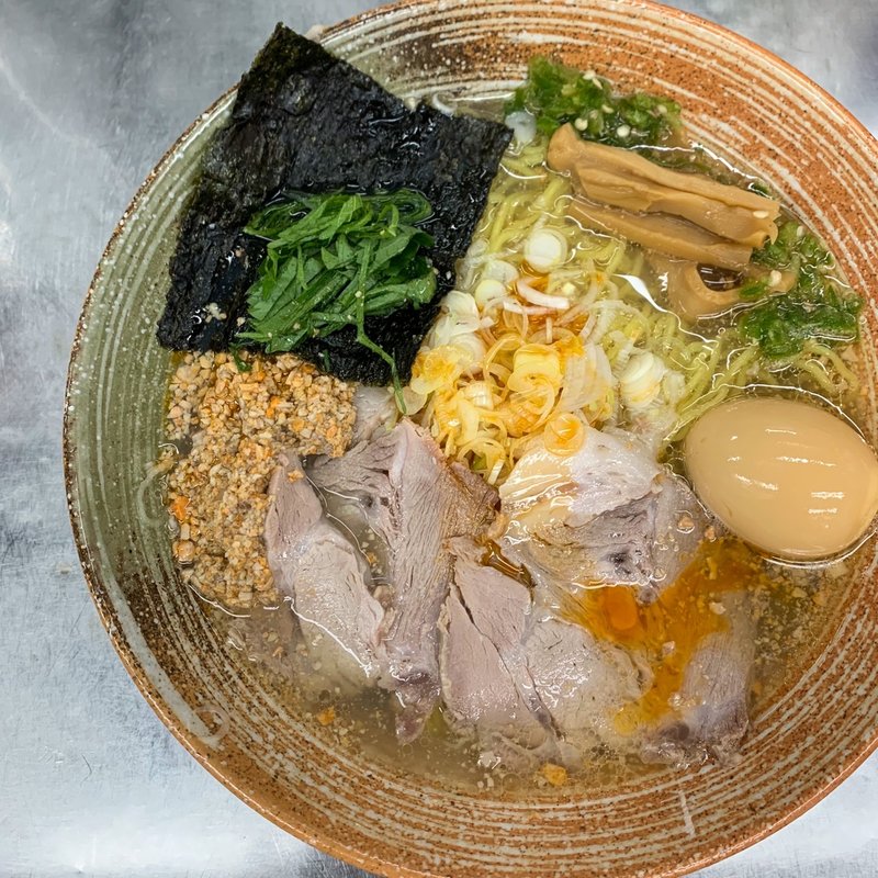 鮟肝の塩ラーメン(覆麺 智 （ふくめん とも【旧店名】覆麺）)