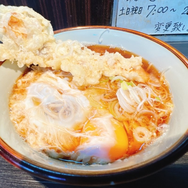 ちくわ天玉そば(そばうどん 文殊 浅草店)