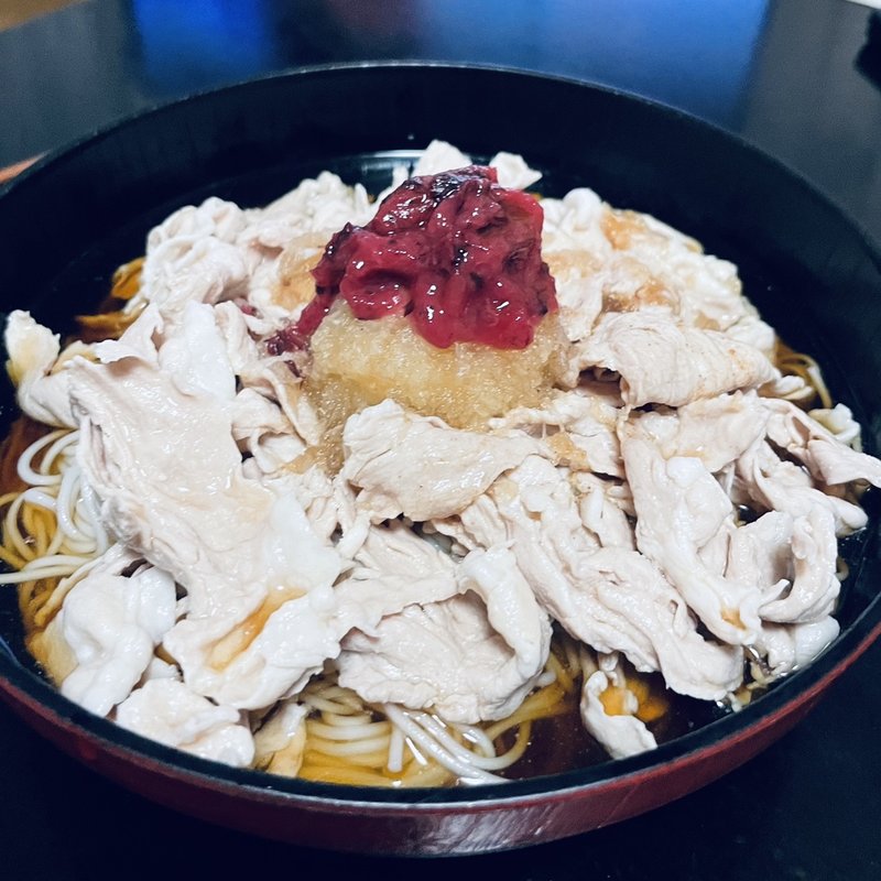 しゃぶしゃぶ梅おろしそうめん(自宅)