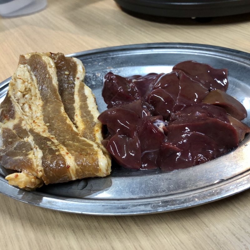 レバー&カルビ(【やきとり持ち帰りと肉焼き酒場】炭焼きキッチン肉あらい原田店)