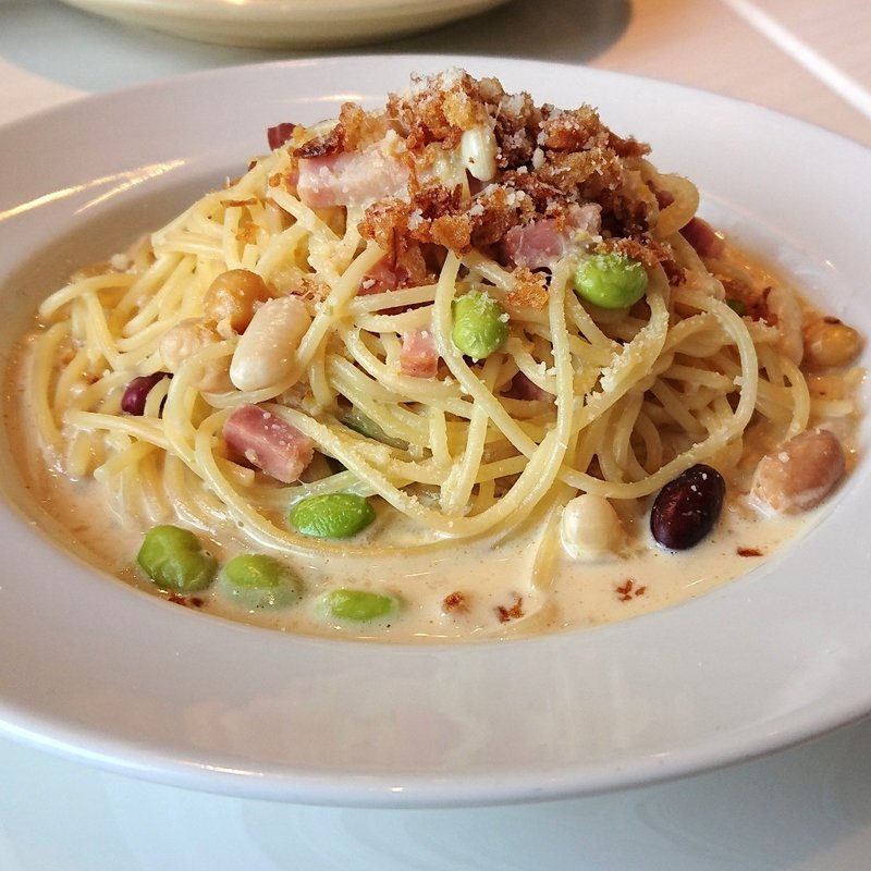 ベーコンと枝豆の豆乳クリームソース ゆず風味(WP PIZZA (ダブリューピィーピッツァ) 横浜ランドマークプラザ店)