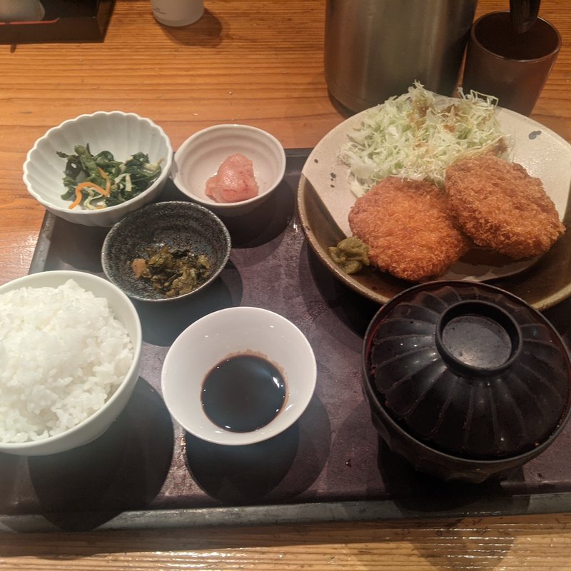 ハム＆メンチ定食(やまや 大崎店 )