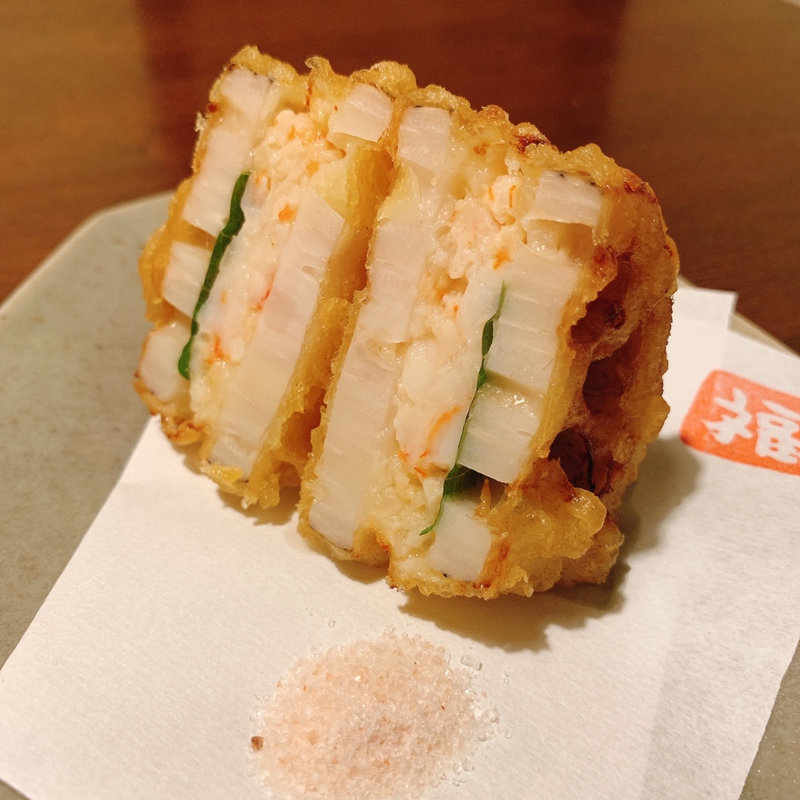 海老の蓮根はさみ揚げ(たべごとや 艸)