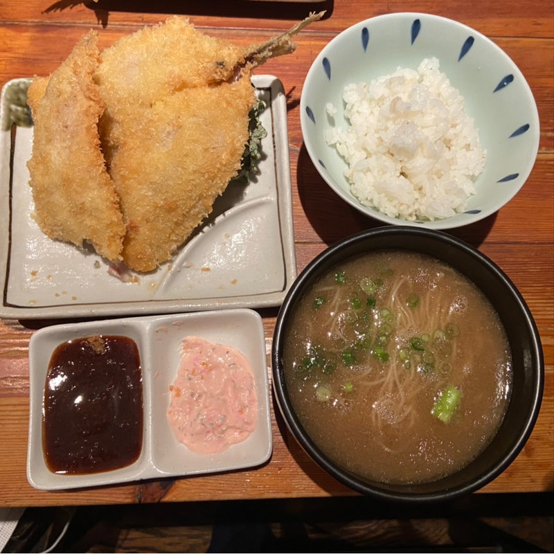 アジフライ定食(麺や おの食堂)