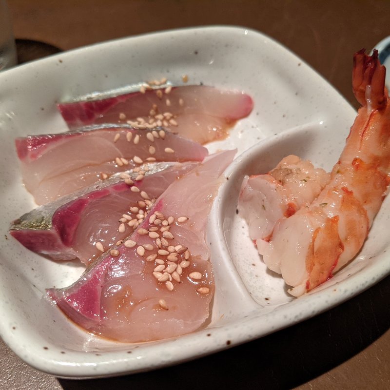 豊後水道産シマアジ、車海老塩漬け(産直屋 たか)