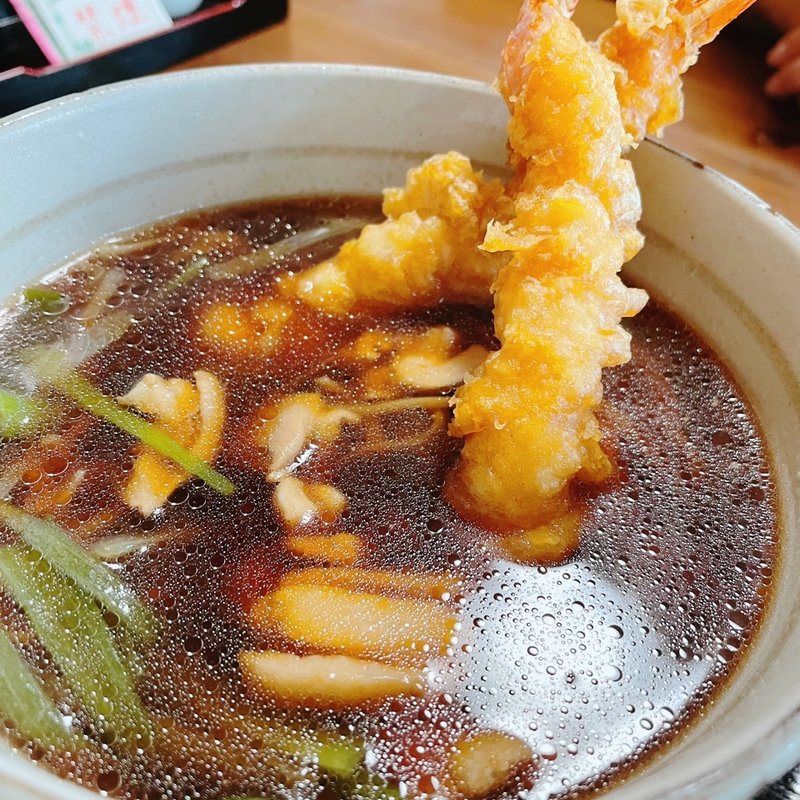 海老天かしわそば(そば切り工房久呂無木)