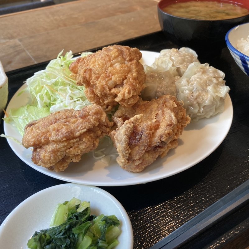 からあげシューマイ定食(西八丁堀 八眞茂登)