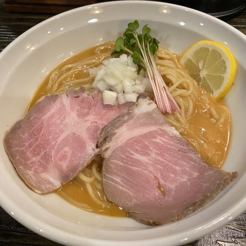 冷やし海老クリーミーそば(魚々麺 園)