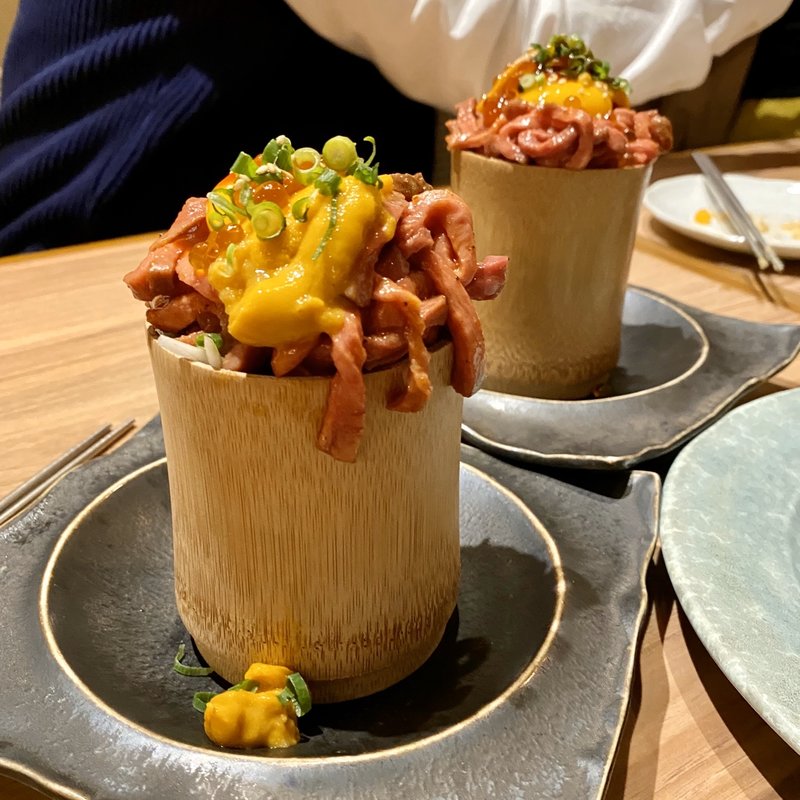 至高の牛タンユッケ〜ウニいくら盛り〜(NAGOYA MEAT STATION)