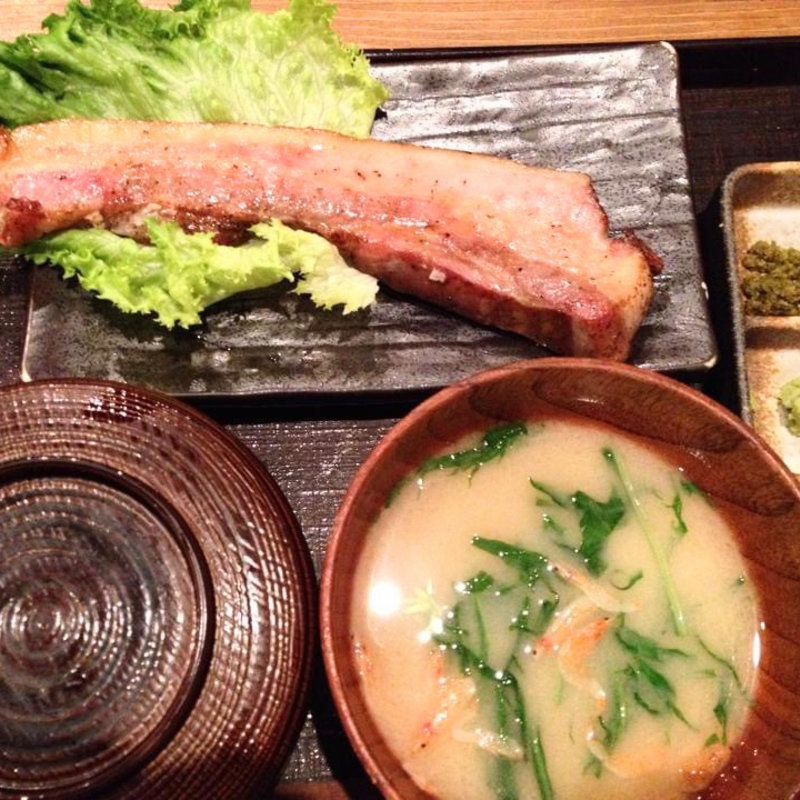 炙り旨みベーコン定食(越後屋 三太夫 )