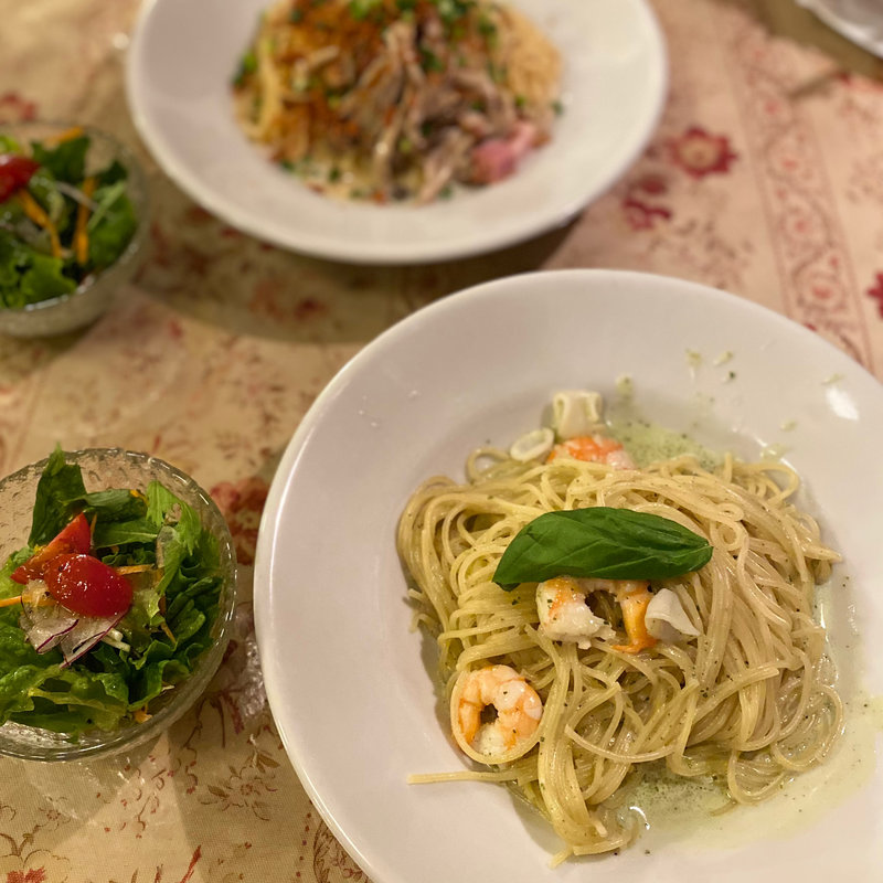 エビとイカのクリームジェノベーゼ(ゆりあぺむぺる )