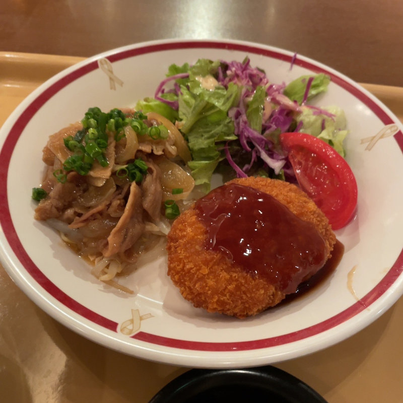 コロッケ豚焼き肉定食(百代茶屋 （ひゃくだいちゃや）)