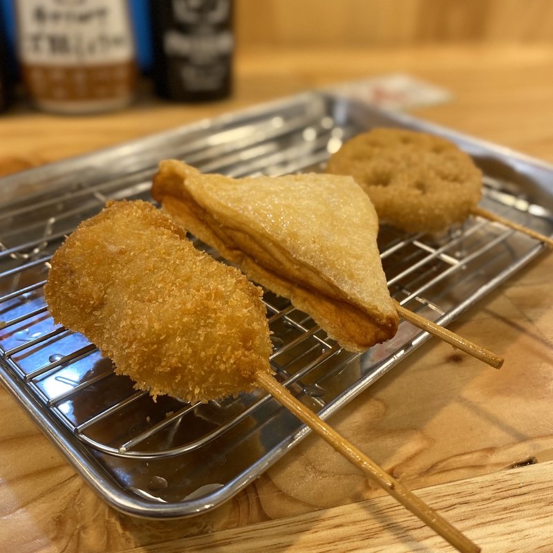 ホタテ、はんぺん、レンコン(串カツ田中 桑名店)