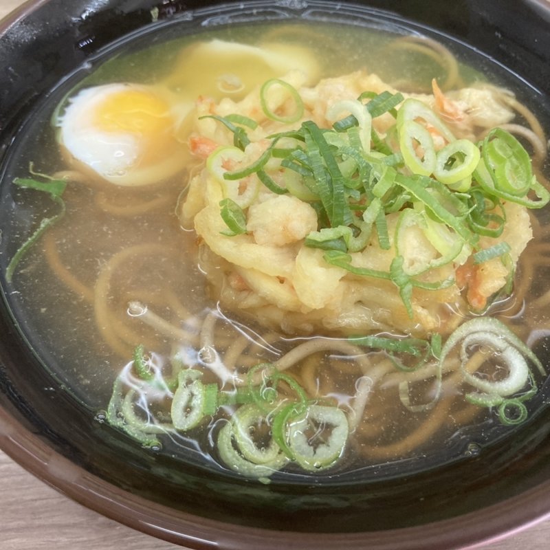 温玉かき揚げそば(都そば 福島店 （みやこそば）)