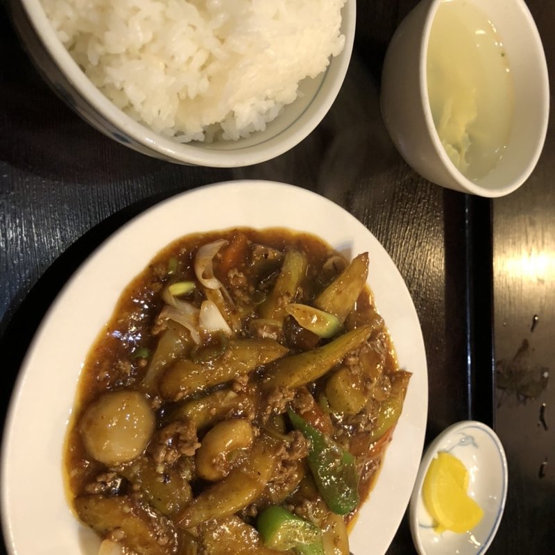 麻婆茄子定食(同源坊)