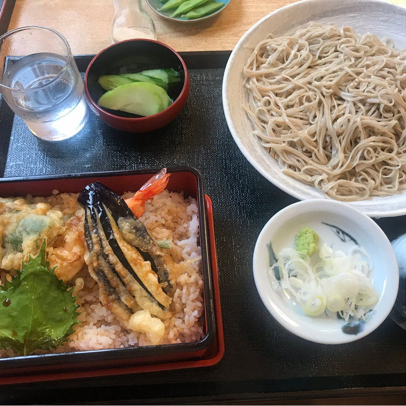 ざる蕎麦　天丼(そば処ますこ庵 )