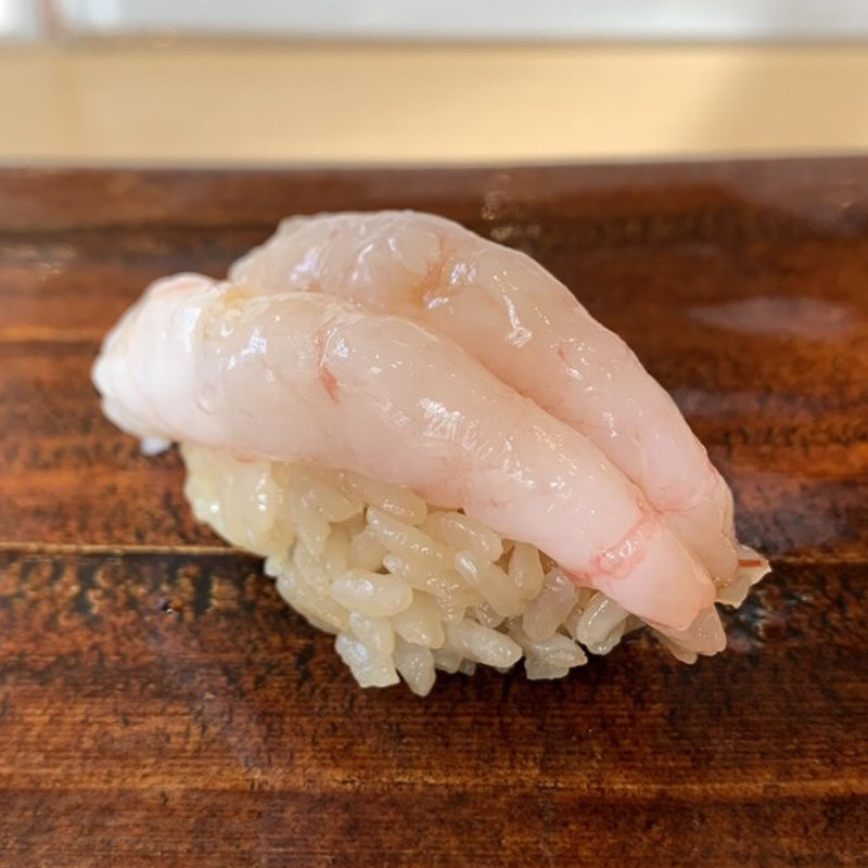 甘エビ昆布〆(立喰鮨 銀座おのでら)