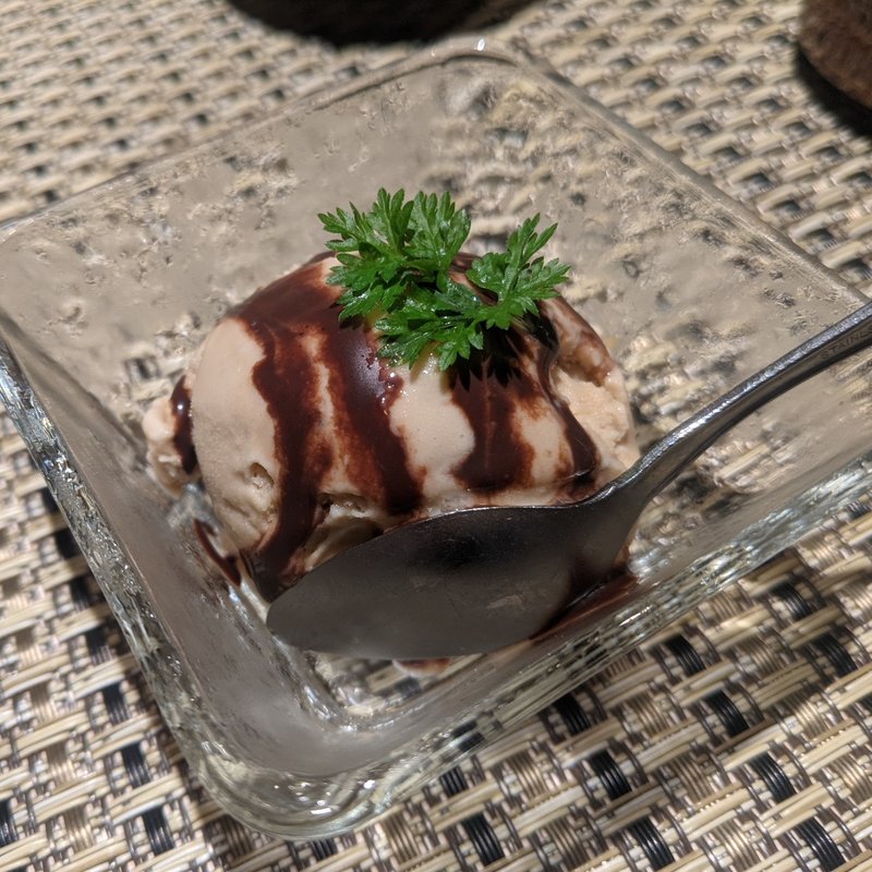 渋皮栗のアイス(横浜 鮨 黒潮海閤)