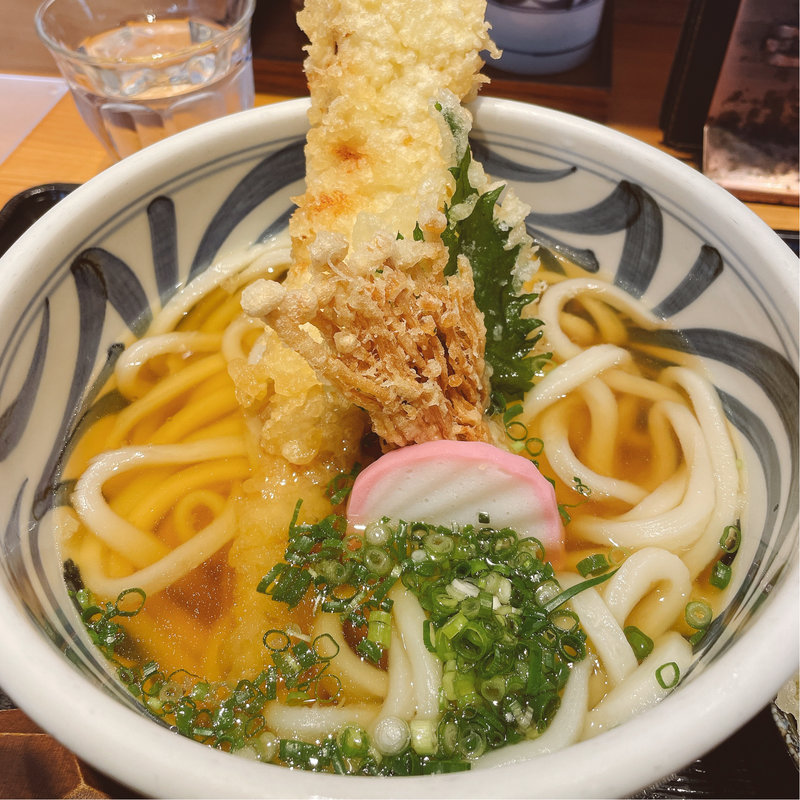 穴子の天ぷらうどん(釜あげ饂飩 唐庵)