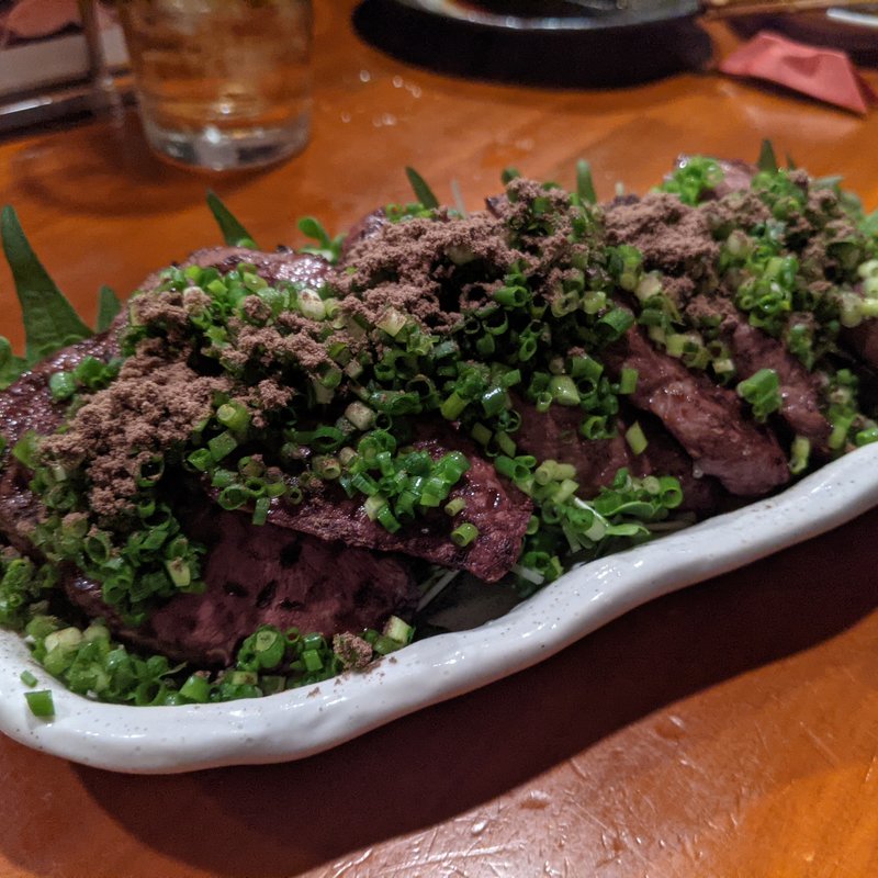 黒トリュフ牛ハツのステーキ(美味ぇ津゛ （うめづ）)