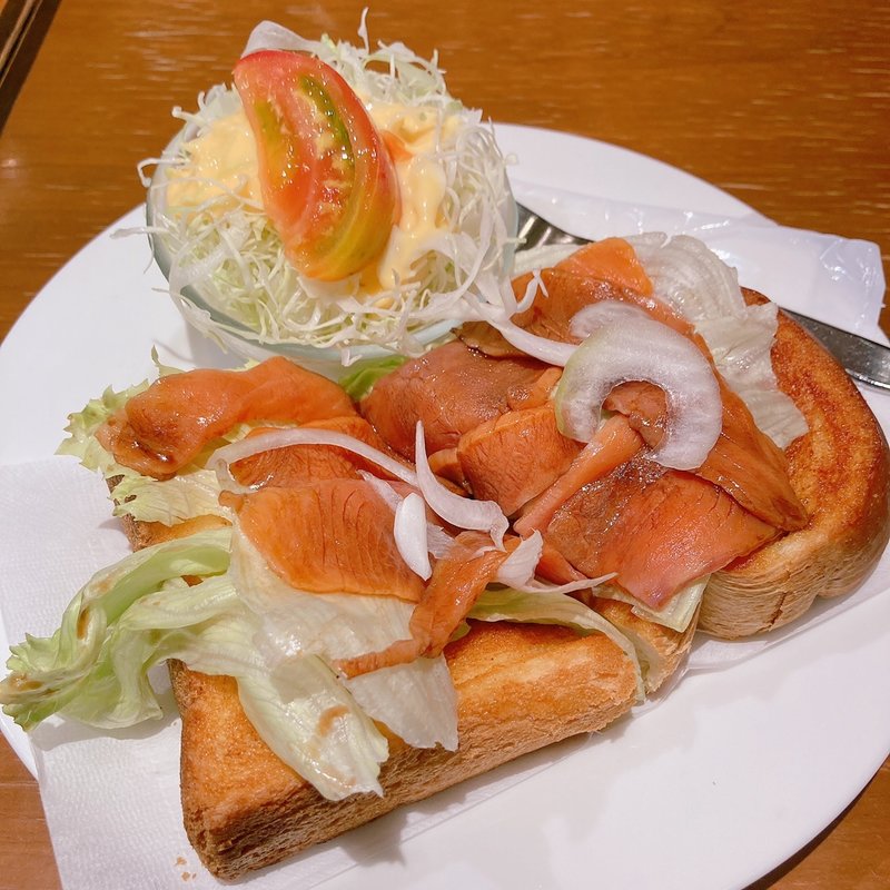 オープントースト(スモークサーモン)(コーヒー ネギシ)