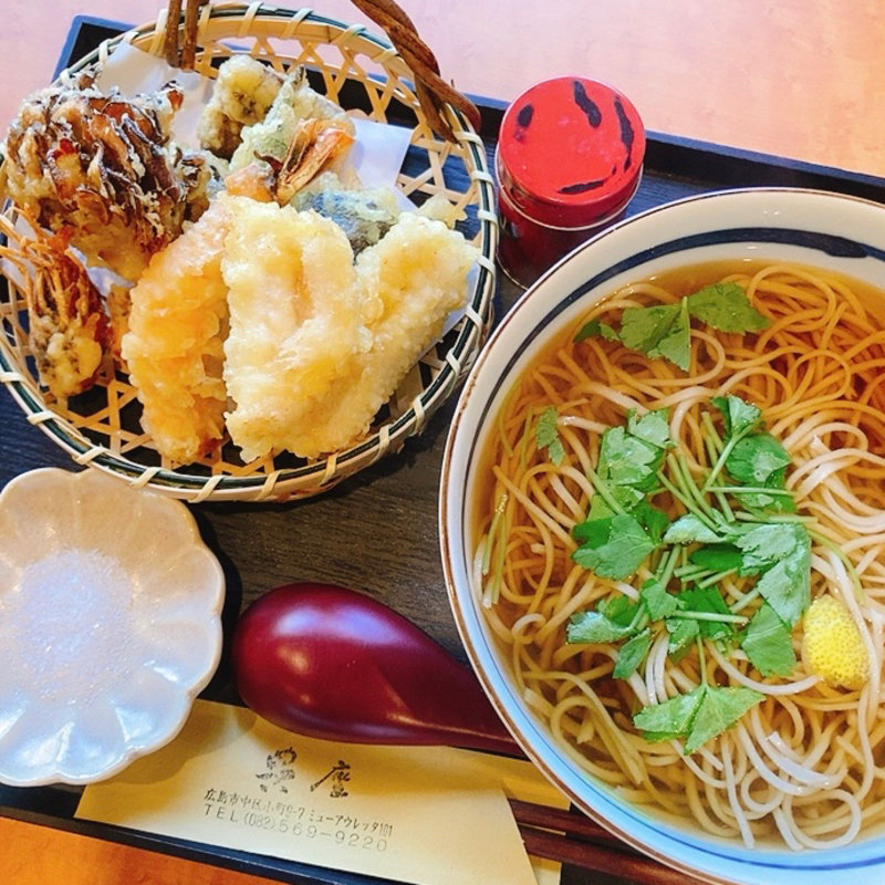 上えびと穴子、野菜天ぷらお蕎麦のセット(典座)