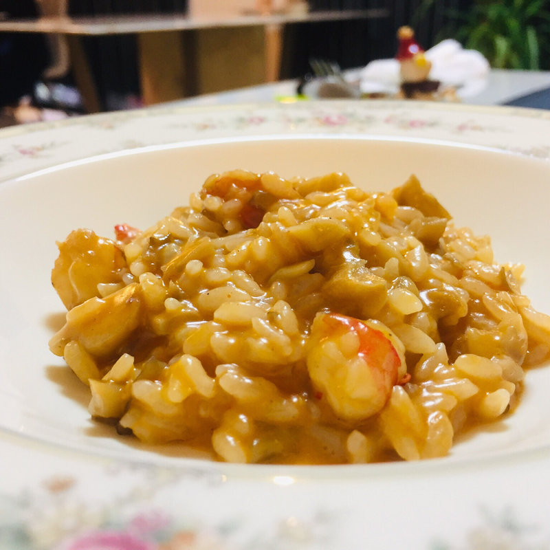 海老と舞茸のリゾット(Kitchenピエロ)