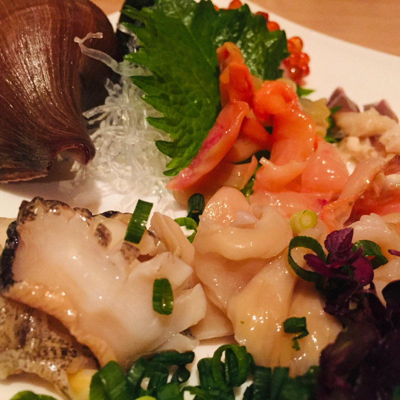 貝刺し三種盛り(貝屋 貝楽)