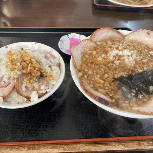 チャーシューラーメンとチャーシュー丼セット(竹岡らーめん太田