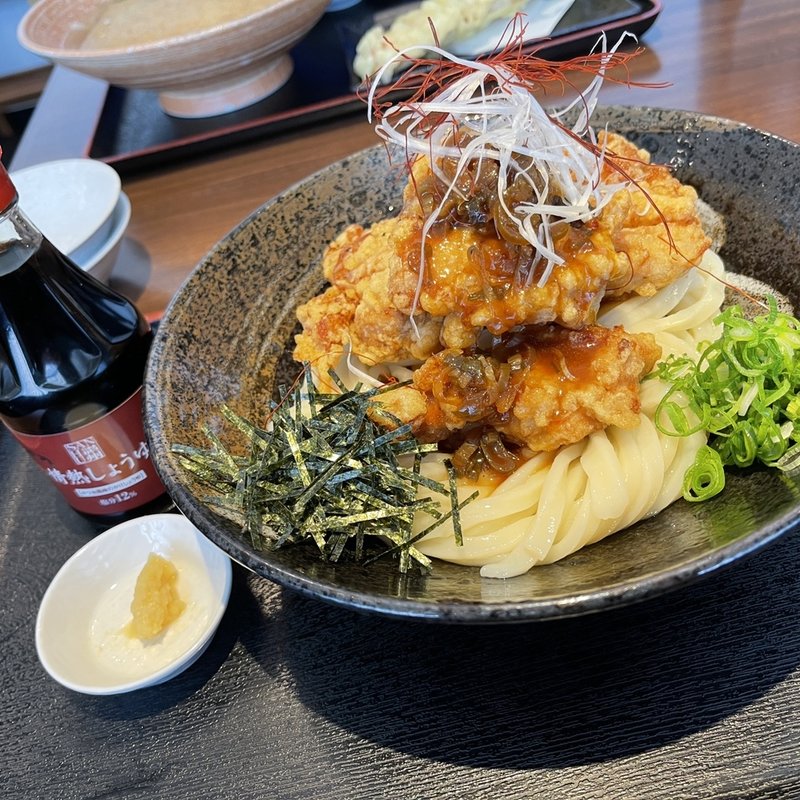 唐揚げ香味ネギソース　生醤油(情熱うどん 荒木伝次郎)
