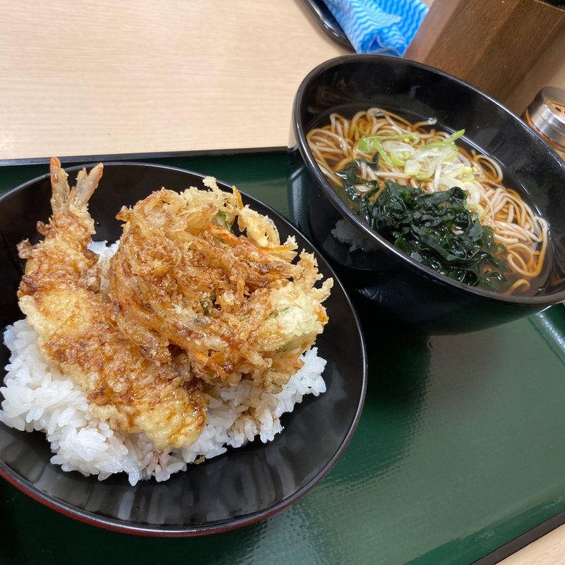 ミニかきあげ丼セット(名代 箱根そば 永山店)