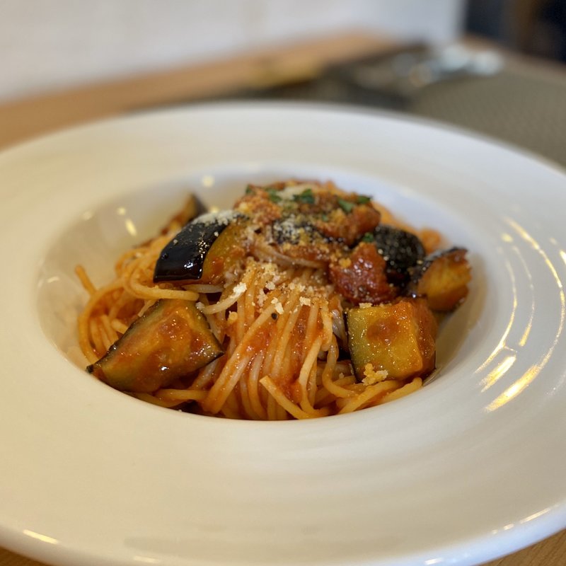 なすのポモドーロ(ミルポワ （mirepoix）)