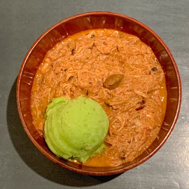 無水チキンカレー+大根ジェラート(偏愛食堂)