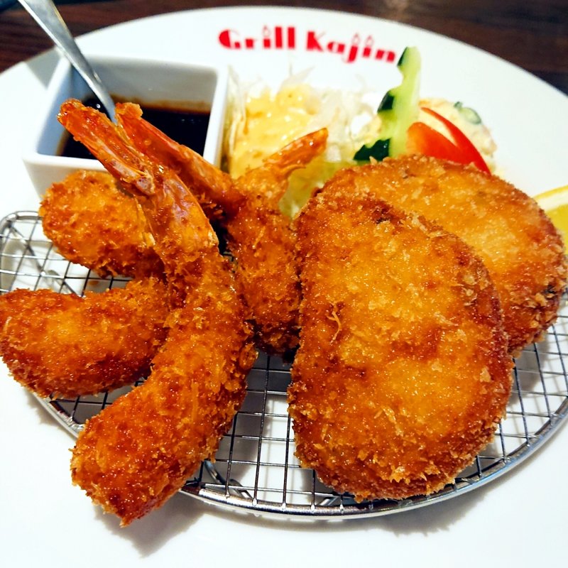ズワイガニのクリームコロッケと小エビフライのMIX(グリル　カジン （Grill Kajin）)