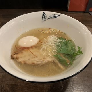 寿　真鯛　塩らぁ麺　味たま乗せ(ニシキ イワモト・マツヤマ・ラーメンバー)