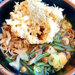 山菜蕎麦+しらすかき揚げ(笠間パーキングエリア)