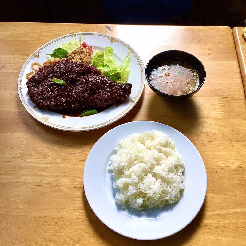 スカロップ ご飯と赤だし付き (2021年)(ラク亭 （らくてい）)