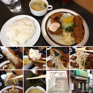 白身魚フライとカキフライ(キッチン 南海 高円寺店)