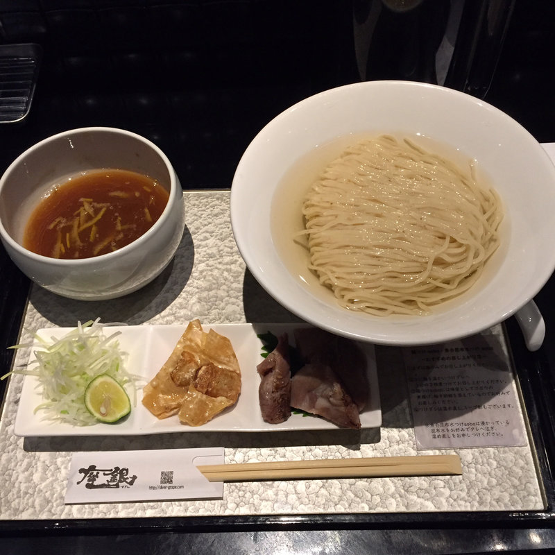 限定メニュー　魚介昆布水つけ麺(鶏Soba 座銀 本店)