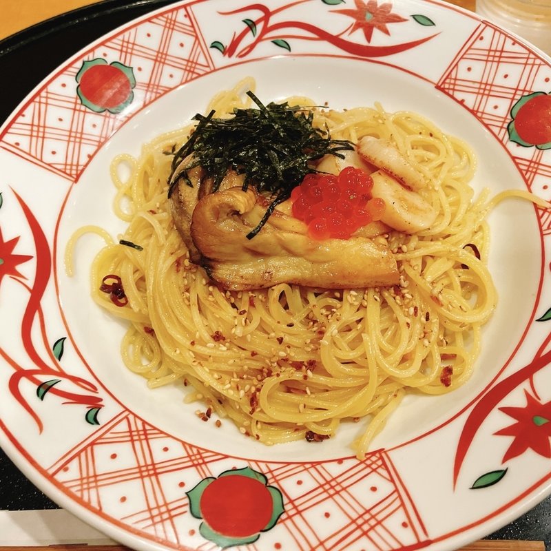 白神あわび茸ステーキと帆立といくらのペペロンチーノ(五右衛門 鶴ヶ島店  )