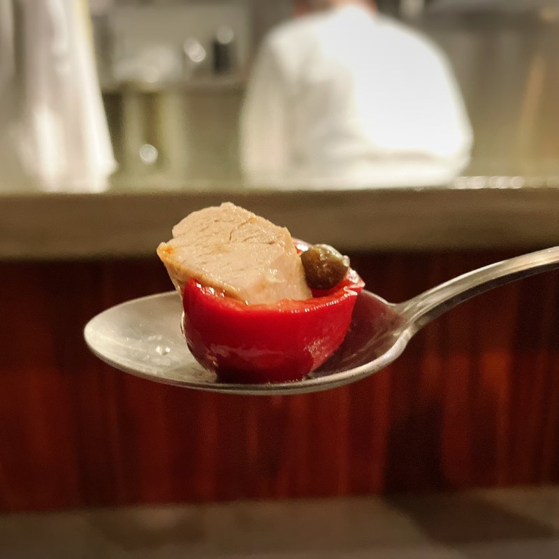 チェリーペッパーの甘酢漬け ツナを詰めて(SABA)