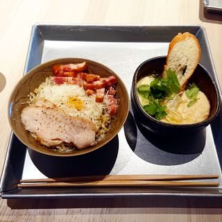 カルボナーラつけ麺(ニシムラ麺)