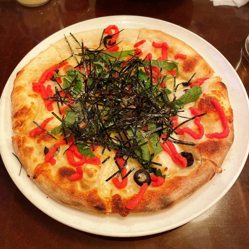 明太子と餅のピッツァ(KURA 中目黒店 （クラ）)