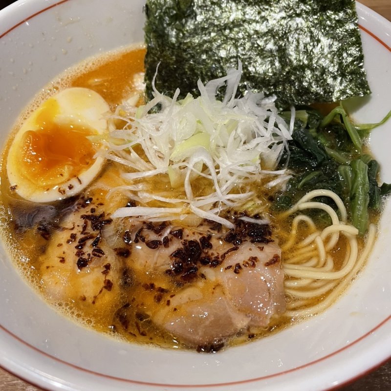 旨辛魚介鶏白湯らーめん(しょうき鶏白湯つけ麺ラーメン 学芸大学駅前店)