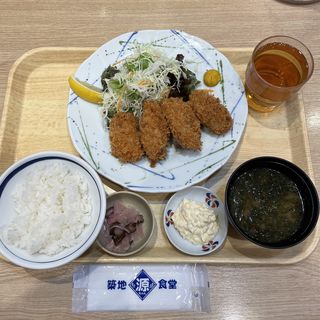 大粒カキフライ定食(築地食堂源ちゃん 飯田橋店)