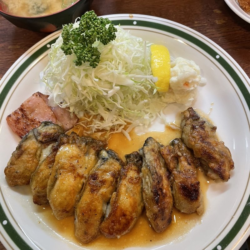 カキバター焼き定食(肉)(かつれつ四谷たけだ )