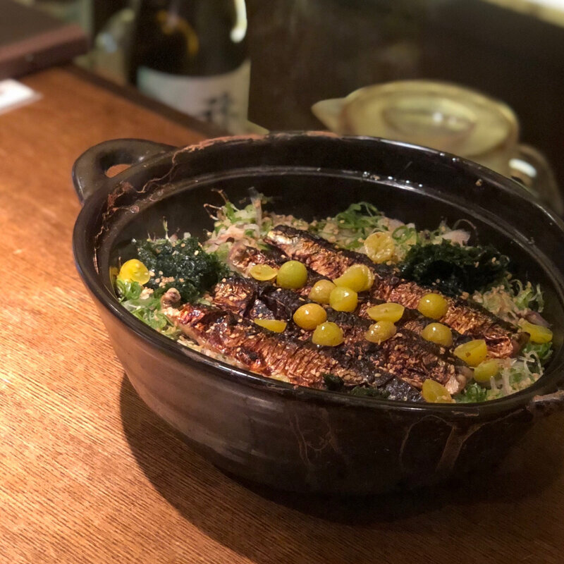 秋刀魚ときのこの土鍋(がらり 千駄ヶ谷店)