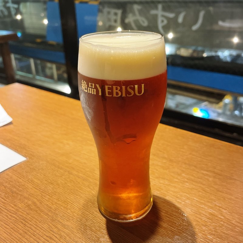 琥珀エビスビール（生）(いずみ田 中目黒店 （はかたいずみだ）)